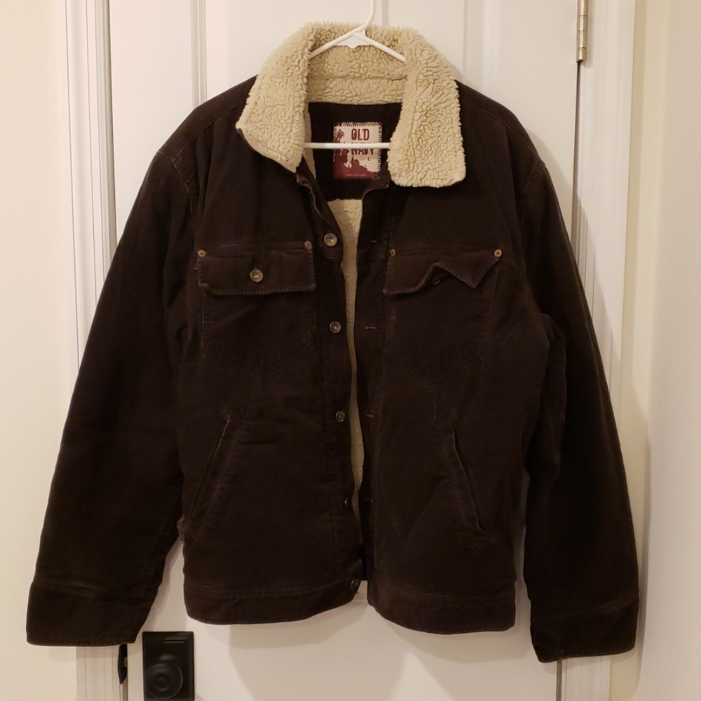 Men's Corduroy Brown Old Navy Coat Large